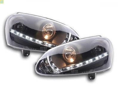 Scheinwerfer Set Daylight LED Tagfahrlicht VW Golf 5 Typ 1K 03-08 schwarz