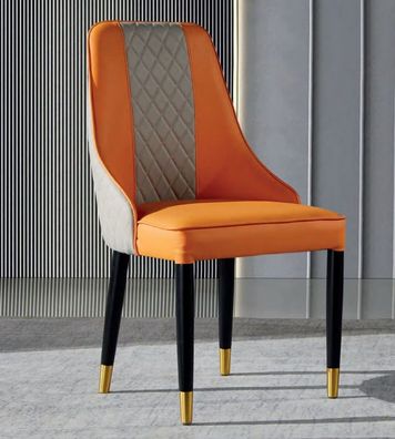 Oranger Esszimmerstuhl Holzstühle Moderne Lehnstühle ohne Armlehnen