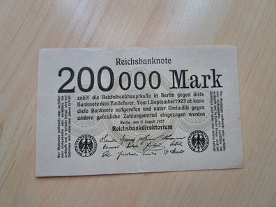 200000 Reichsmark Reichsbanknote Berlin German Empire inflation 1923