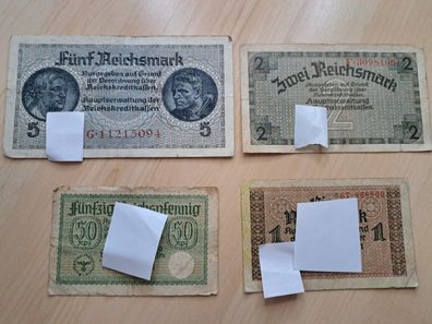 Set Reichskreditkassen Reichsmark Reichsbanknote Berlin Drittes Third Reich Ww2