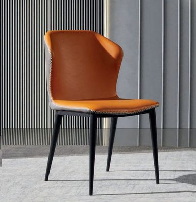 Schwarz-Oranger Esszimmerstuhl Designer Stühle Moderne Lehnstühle Neu