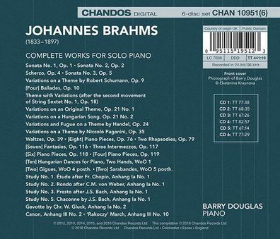 Johannes Brahms (1833-1897): Werke für Klavier solo Vol.1-6 - Chandos - (CD / W)