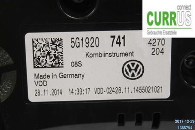 Instrumente Tachometer VW GOLF / E-GOLF VII 13-20 2015 43120km 5G1920741 CLHA