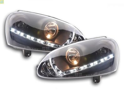 Scheinwerfer Set Daylight LED Tagfahrlicht VW Golf 5 Typ 1K 03-08 schwarz