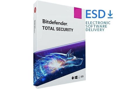 Bitdefender Total Security|5 Geräte|2 Jahre stets aktuell|Download|eMail|ESD