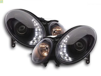 Scheinwerfer Set Daylight LED TFL-Optik Mercedes E-Klasse Typ W211 06-08 schwarz