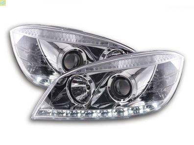 Scheinwerfer Set Daylight LED TFL-Optik Mercedes C-Klasse Typ W204 07-10 chrom