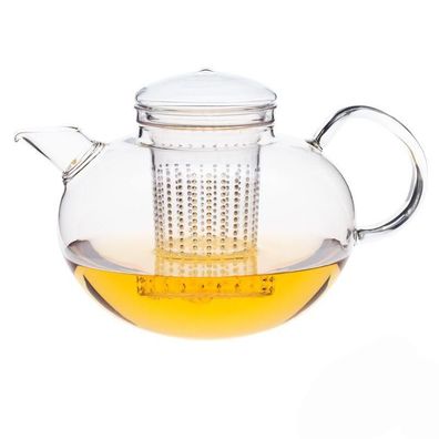 Moderne Glas Teekanne Soma+ mit 1,2 Liter Fassungsvermögen und Kunststofffilter
