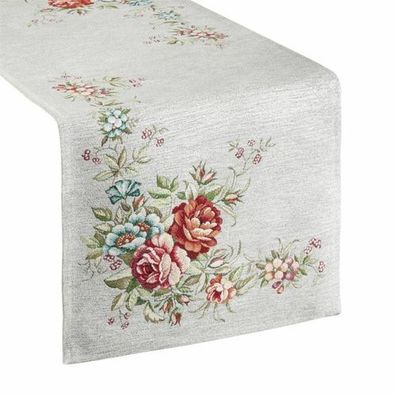Tischläufer Tischband 45x140 cm Gobelin Tischdeko Modern Blumen Rustikal Dekoration