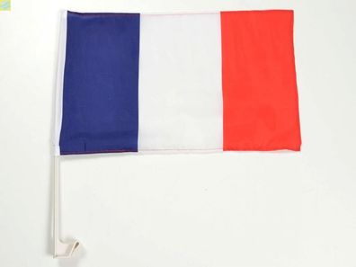 Autofahne Autoflagge Frankreich Fahne mit Halterung für Seitenfenster 30x45cm