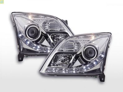 Scheinwerfer Set Daylight LED TFL-Optik Opel Vectra C 02-05 chrom