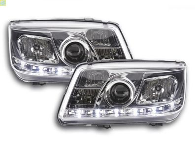 Scheinwerfer Set Daylight LED TFL-Optik VW Bora Typ 1J 99-04 chrom