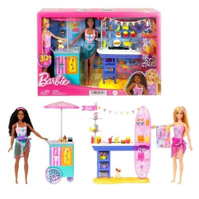 Mattel - Barbie Beach Boardwalk Playset With Barbie Brooklyn And Malibu ...