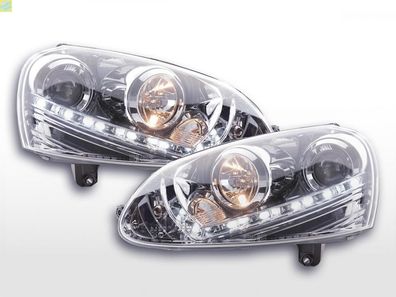 Scheinwerfer Set Daylight LED Tagfahrlicht VW Golf 5 03-08 chrom