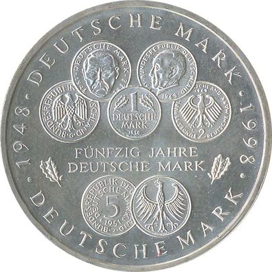 BRD 10 DM 1998 F 50 Jahre Deutsche Mark Silber*