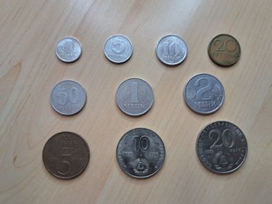 Set DDR Münzen 1 Pfennig Bis 20 Mark Kursmünzensatz