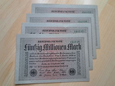 50 Millionen Reichsmark Reichsbanknote Berlin German Empire Hyperinflation Inflation