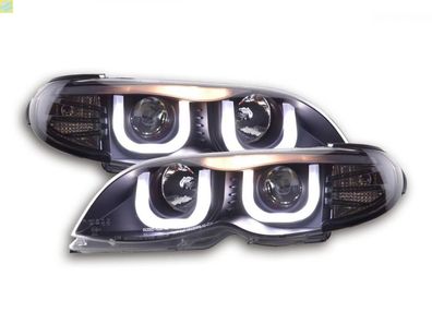 Scheinwerfer Set Daylight LED TFL-Optik BMW 3er E46 Limo/ Touring 02-05 schwarz für R