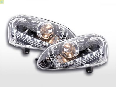 Scheinwerfer Set Daylight LED Tagfahrlicht VW Golf 5 Typ 1K 03-08 chrom