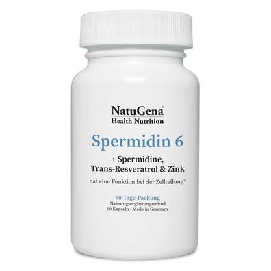 NatuGena Spermidin 6 Spermidin Trans-Resveratrol Zink 60 Kapseln vegan