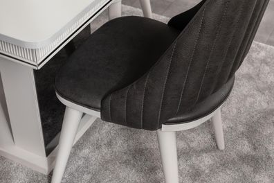 Esszimmer Stuhl Designer Polster Lounge Textil Stoff Luxus Modern