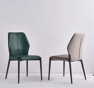 Grüner Designer Lederstuhl Moderne Esszimmerstühle Küchen Sitzmöbel Neu