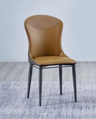 Brauner Esszimmerr Einsitzer Luxuriöse Polsterstühle Moderne Holzstühle