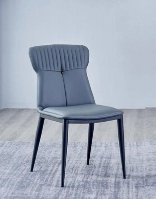 Kunstleder Sitzer Designer Esszimmer Blauer Stuhl Polsterstühle 1-Sitzer