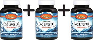 3 x Cod Liver Oil Minis, 280mg - 250 mini softgels