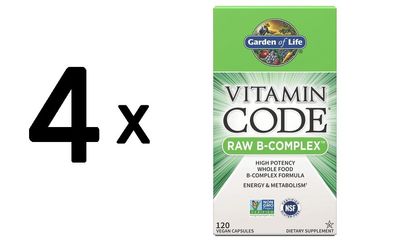 4 x Vitamin Code RAW B-Complex - 120 vcaps