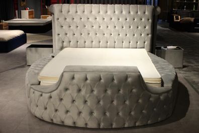 Rundes Bett Moderne Design Luxus Polster Rund Betten Stoff Chesterfield Bett Neu