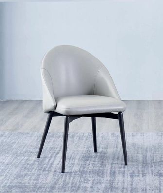 Weißer Esszimmer Kunstlederstuhl Luxus Einsitzer Holz Polster Stühle