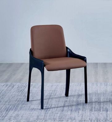 Brauner Esszimmer Stuhl Stilvoller Einsitzer Luxus Polsterstühle Stühle