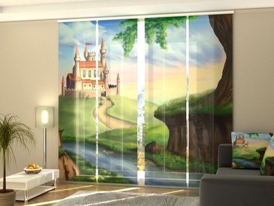 Foto-Schiebegardine Burg, Flächenvorhang mit Motiv, Digitaldruck, Gardine auf Maß