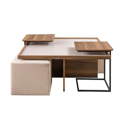 Multifunktions Couchtisch Wohnzimmer Holz Design Luxus Möbel Stil Modern braun