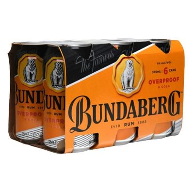 Bundaberg Overproof Rum & Cola Can 6.0 % vol. 6x375 ml
