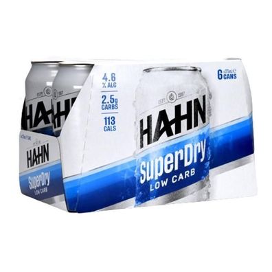 Hahn Super Dry Beer Can 4.6 % vol. 6x375 ml