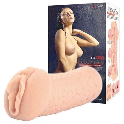 Eine realistische, enge Vagina mit Schamlippen, Masturbator für Männer.