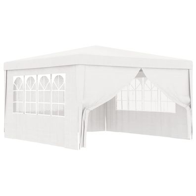 vidaXL Profi-Partyzelt mit Seitenwänden 4×4 m Weiß 90 g/ m²