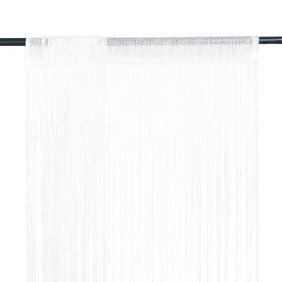 vidaXL Fadenvorhänge 2 Stk. 140 x 250 cm Weiß