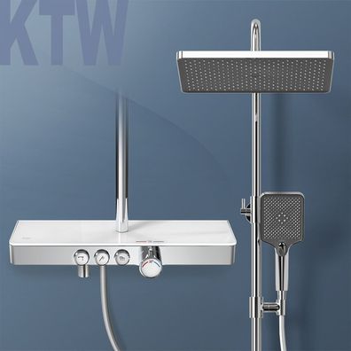 EMKE® Duschsystem Regendusche Duschpaneel Duschset Mit Thermostat Handbrause