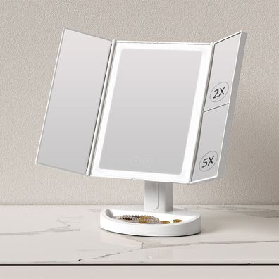 EMKE® LED Kosmetikspiegel Mit 2×,5× Vergrößerung Schminkspiegel 3 Lichtfarbe Dimmbar