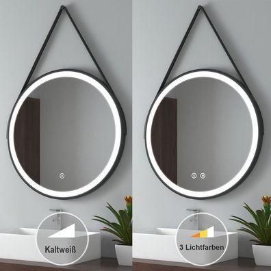 EMKE® Badspiegel Rund Mit LED Beleuchtung Touch Wandspiegel Spiegel Ø50/60/70/80 cm