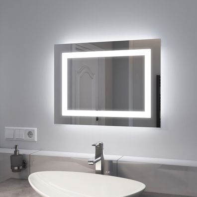 EMKE® LED Badspiegel Wandspiegel Mit Beleuchtung Beschlagfrei 2 Lichtfarbe Spiegel