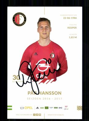 Pär Hansson Feyenoord Rotterdam 2016-17 Original Signiert + A 233918