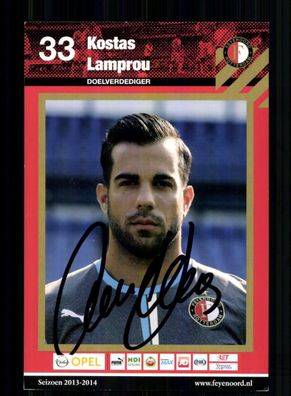 Kostas Lamprou Feyenoord Rotterdam 2013-14 Original Signiert + A 233928