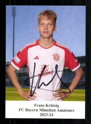 Frans Krätzig Autogrammkarte Bayern München Amateure 2023-24 Original Signiert