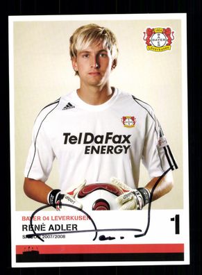 Rene Adler Autogrammkarte Bayer Leverkusen 2007-08 Original Signiert+ A 191509