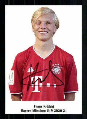 Frans Krätzig Autogrammkarte Bayern München U 19 2020-21 Original Signiert