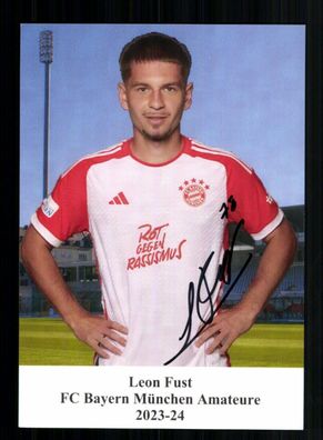 Leon Fust Autogrammkarte Bayern München Amateure 2023-24 Original Signiert